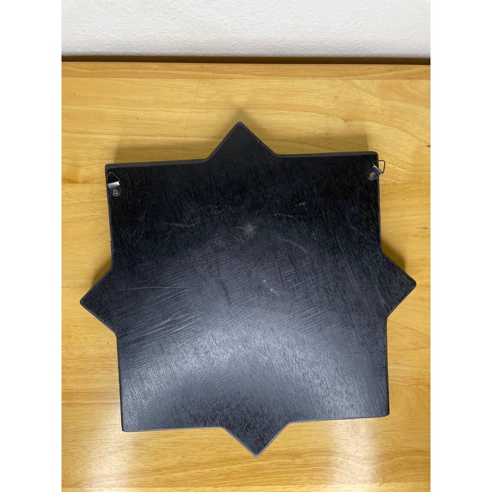 Boho Black Wooden Framed 8 Point Mirror- 12.5 Inch - Picture 6 of 6